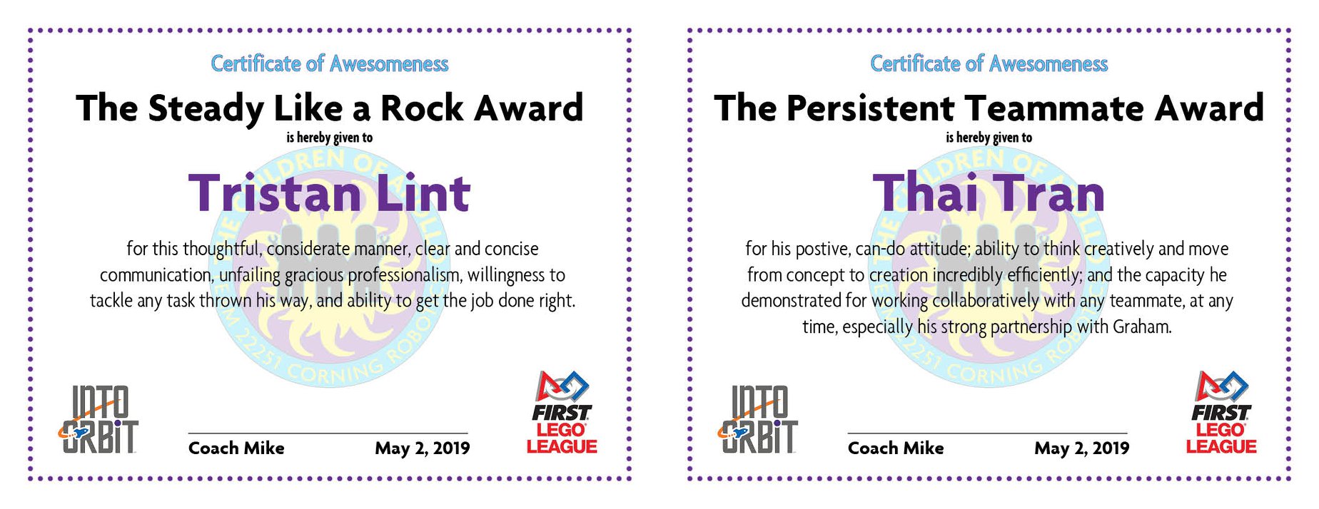 Team Member Awards Fll Tutorials