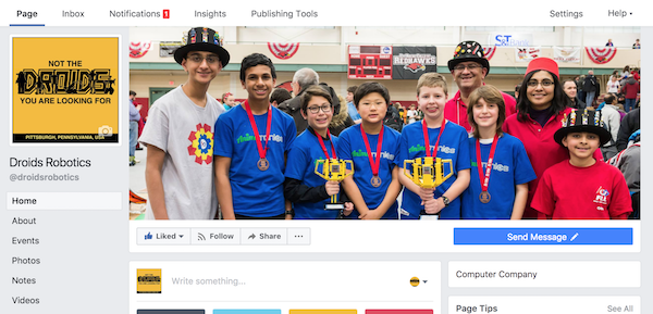 Team Facebook Pages